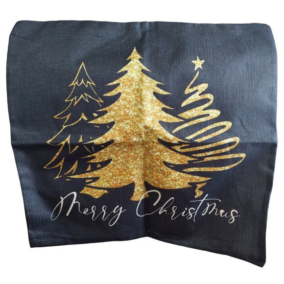 Christmas Holiday Black and Gold pillow Covers 20x19 inches Set of 3 one-sided - Picture 3 of 7